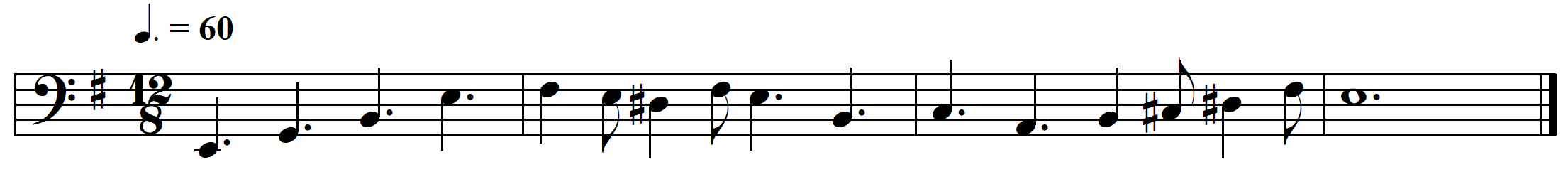 melodic dicataion compound quadruple meter example 3 solution